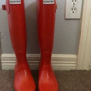 Orange hunter boots